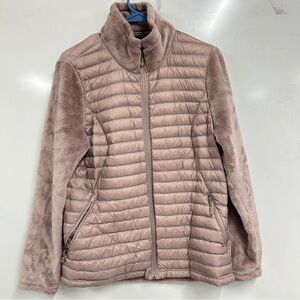 0261 32 Degrees Soft Pink packable puffer,zip up cozy, warm, casual style